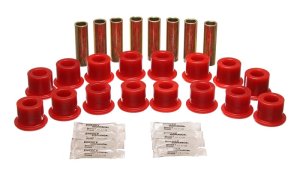 Hummer H1 Control Arm Bushing Set - Front + Rear - Energy Suspension - Hyper-Flex Polyurethane - Red - `94-`06